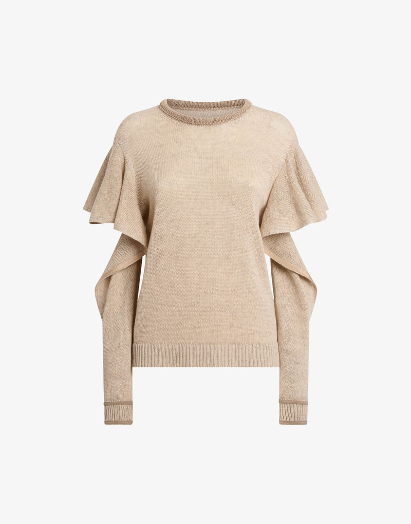 LINEN AND COTTON PULLOVER - 1