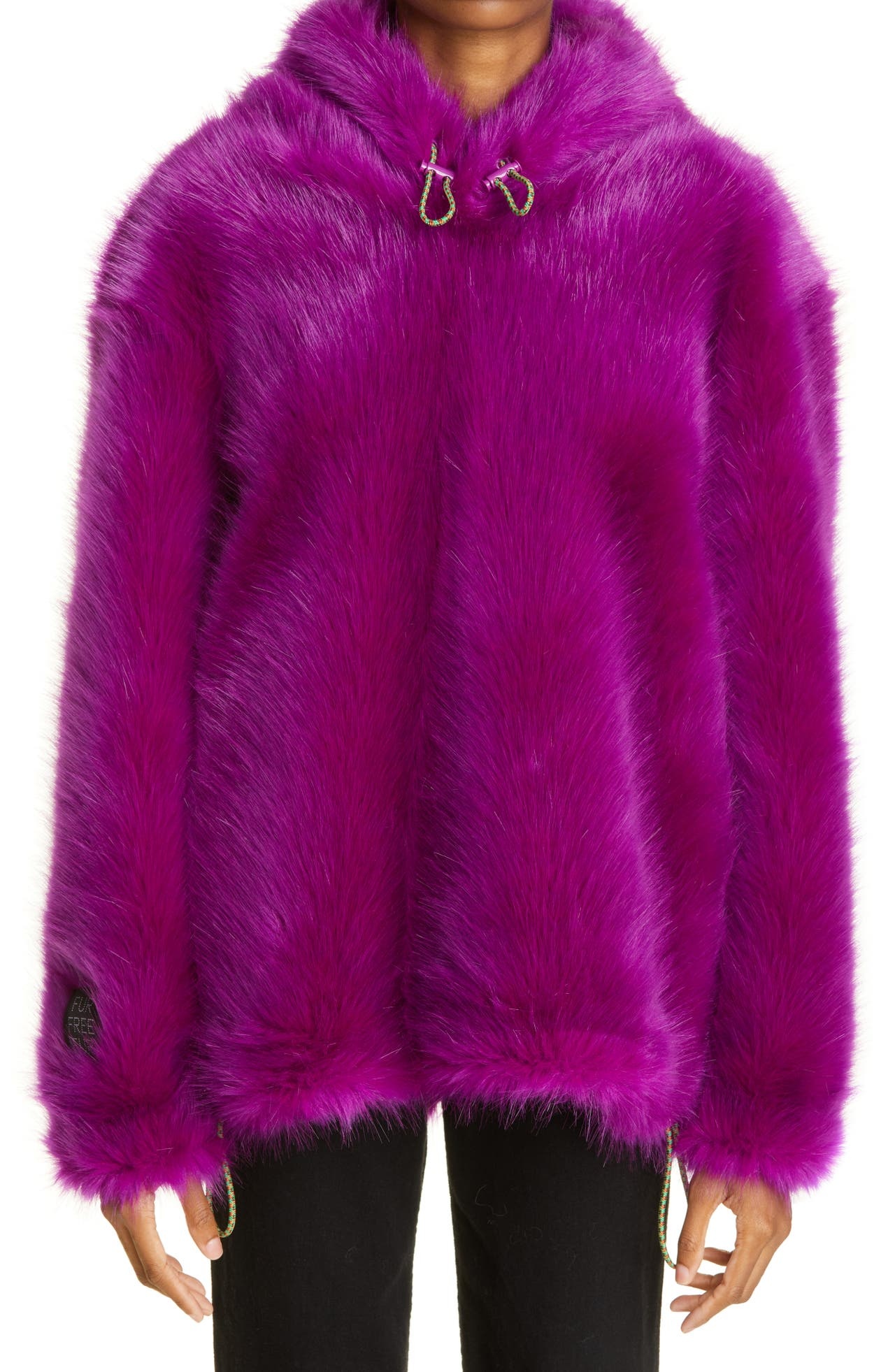 Stella McCartney Adan Faux Fur Hoodie in Amethyst at Nordstrom - 1