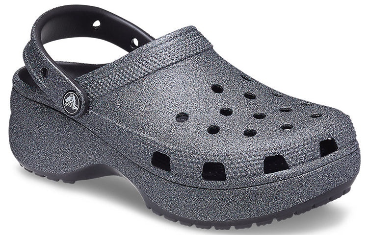 (WMNS) Crocs Classic Platform Glitter II Clog 'Black' 207770-001 - 4