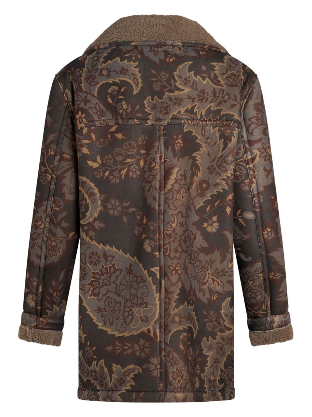 paisley-print shearling jacket - 5