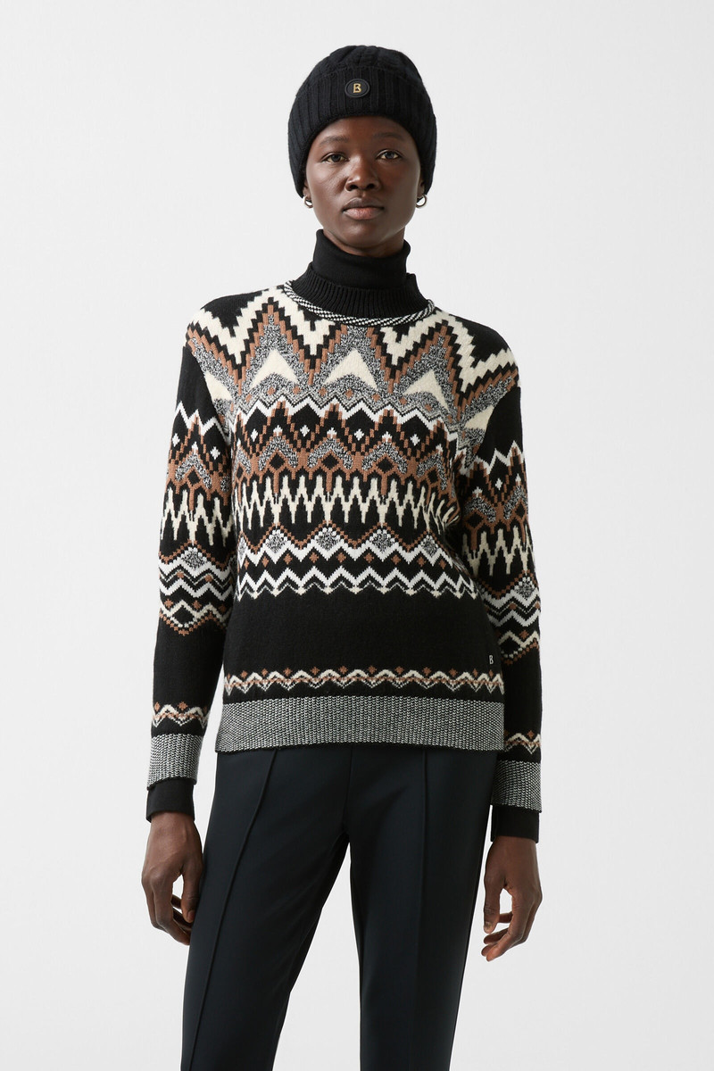 Avena Sweater in Black/Brown/Off-white 1