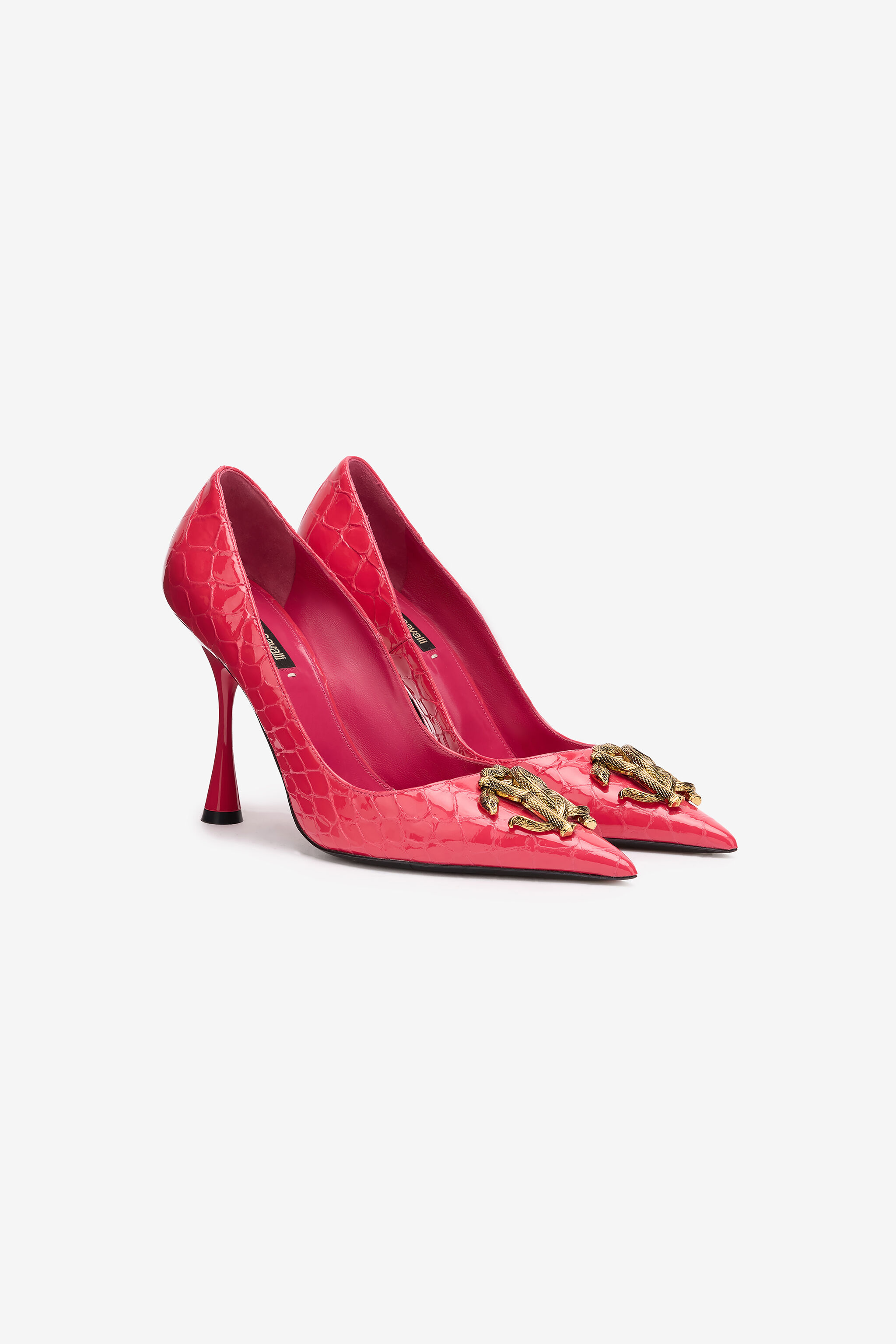 Crocodile-Effect Pumps With Mirror Snake Monogram - 2
