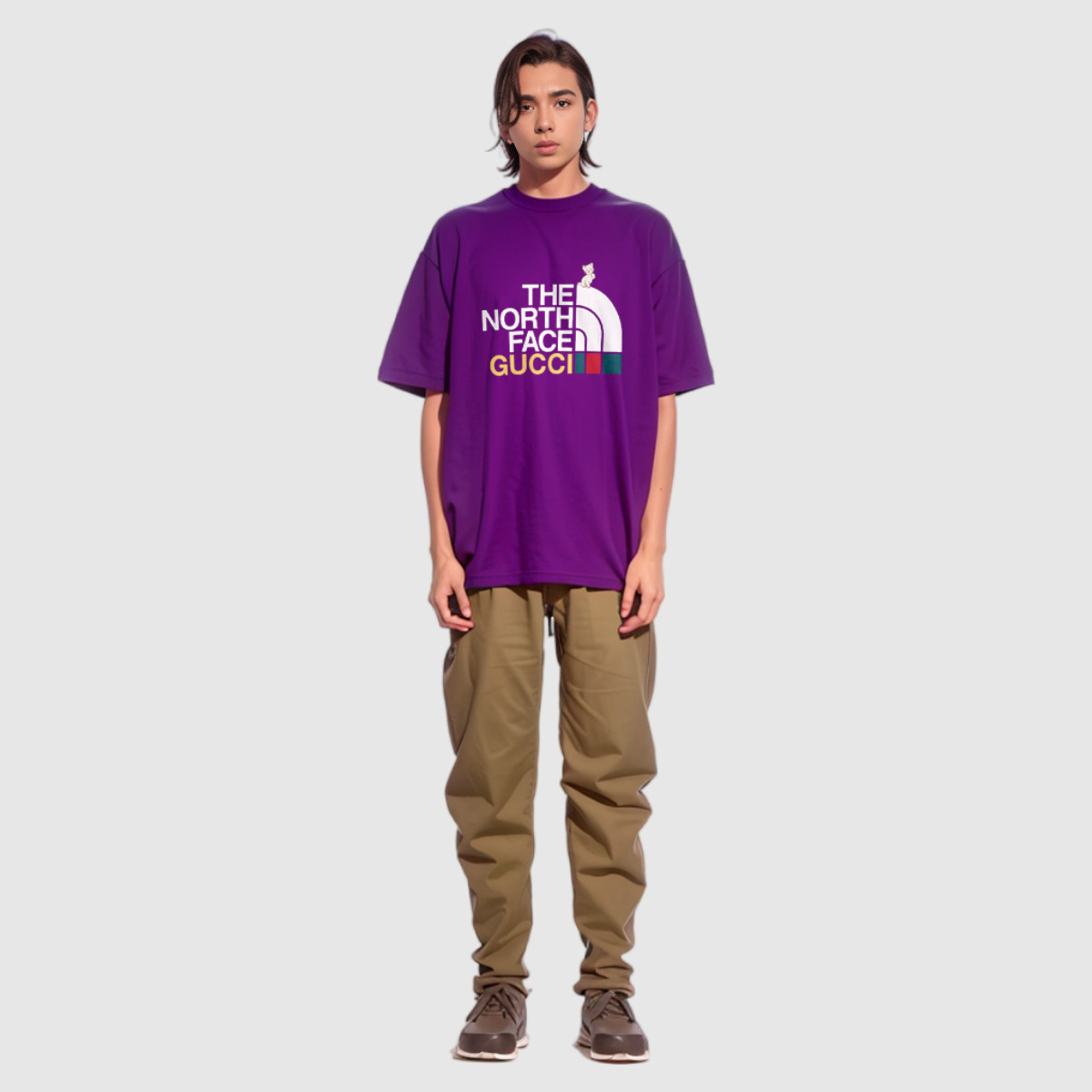 Gucci x THE NORTH FACE Logo Tee 'Purple' 616036-XJDRD-5137 - 3
