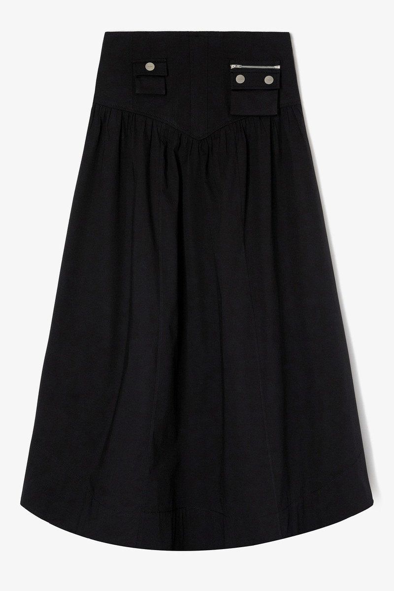 BLACK LONG COTTON SKIRT 1