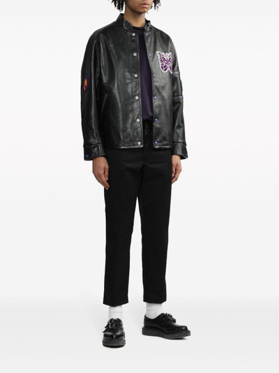 NEEDLES Letterman leather jacket outlook
