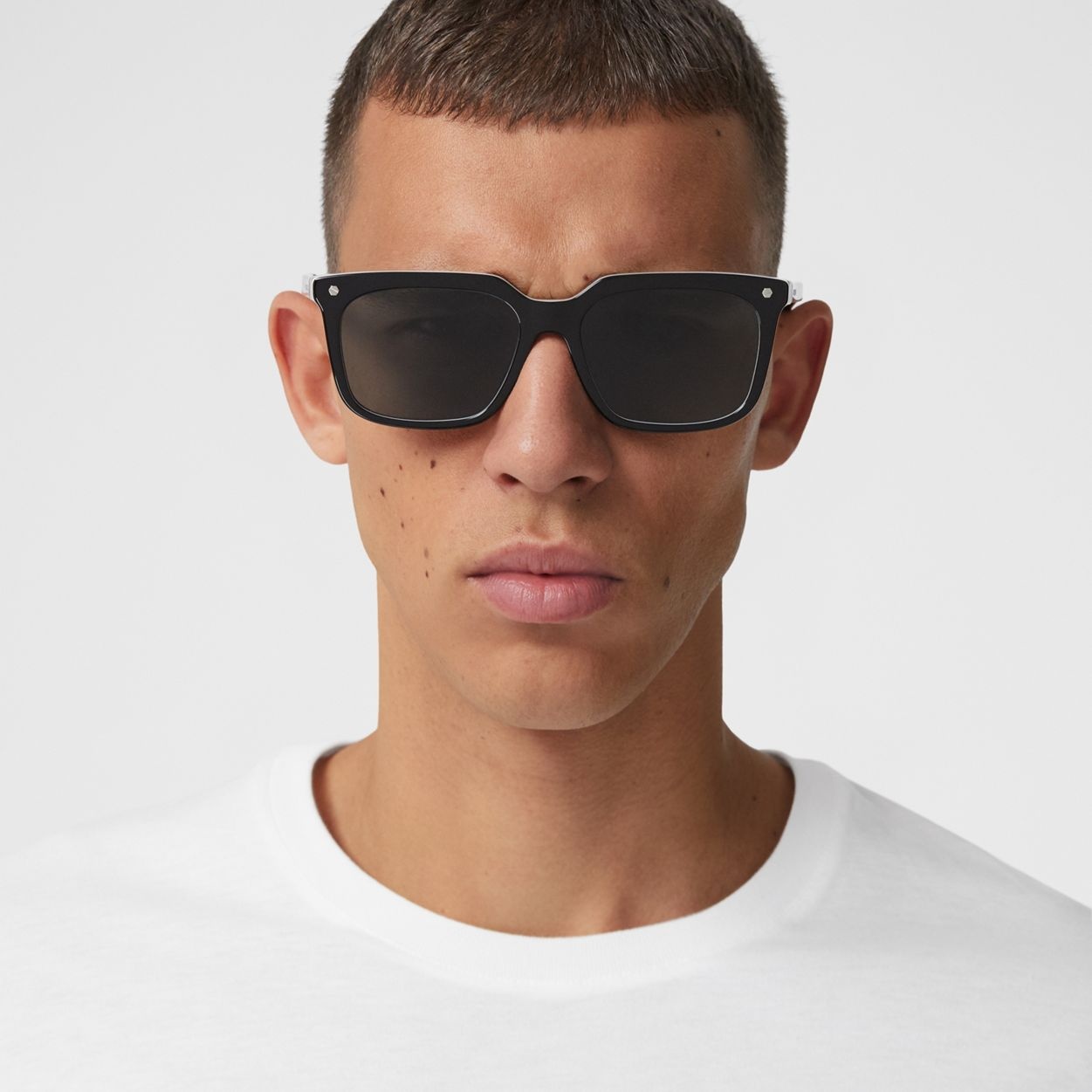 Stripe Detail Square Frame Sunglasses - 7