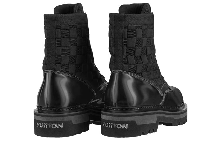 LOUIS VUITTON Flat Ranger Ankle Boots 'Black with Plaid' 1A9ACR - 3