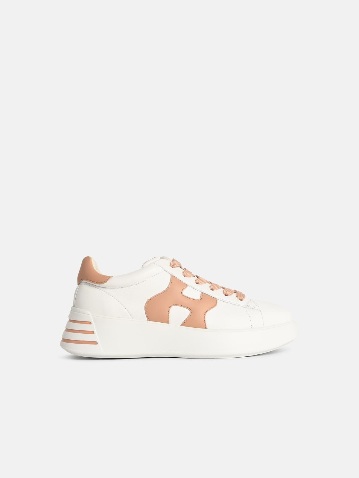 'REBEL' WHITE LEATHER SNEAKERS - 1