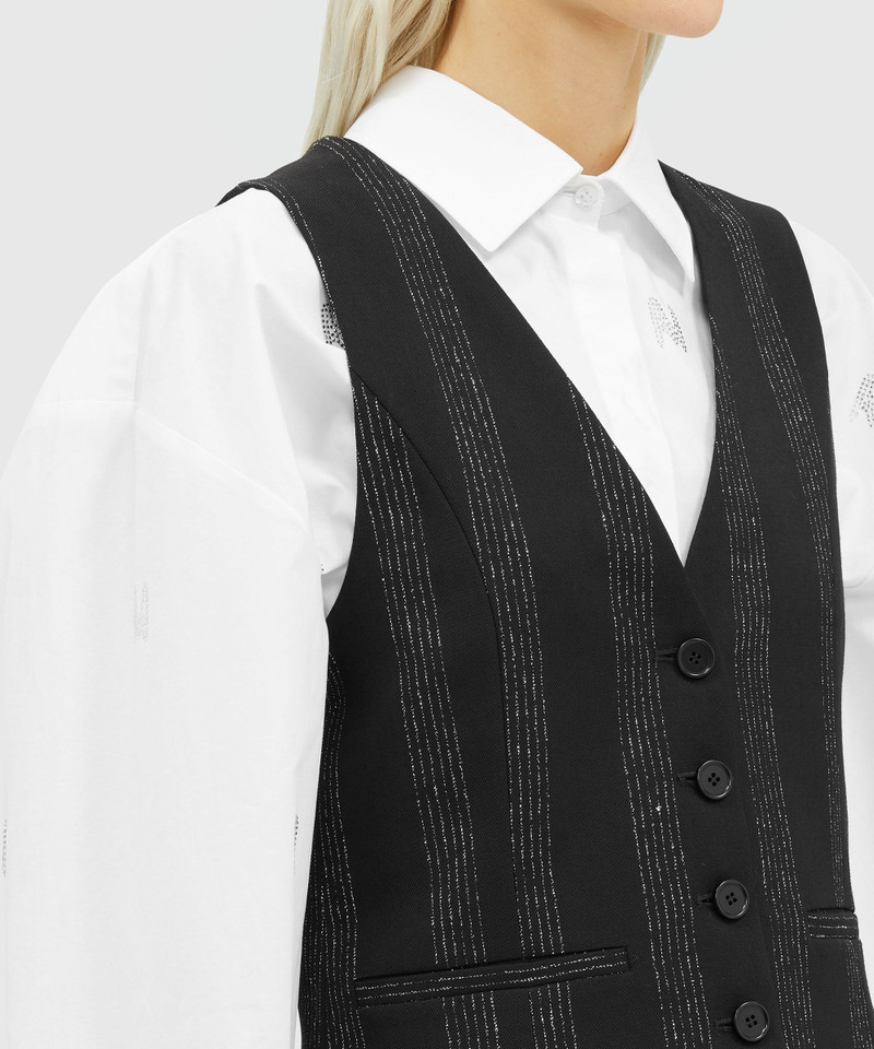 Wool lurex pinstripe vest 5