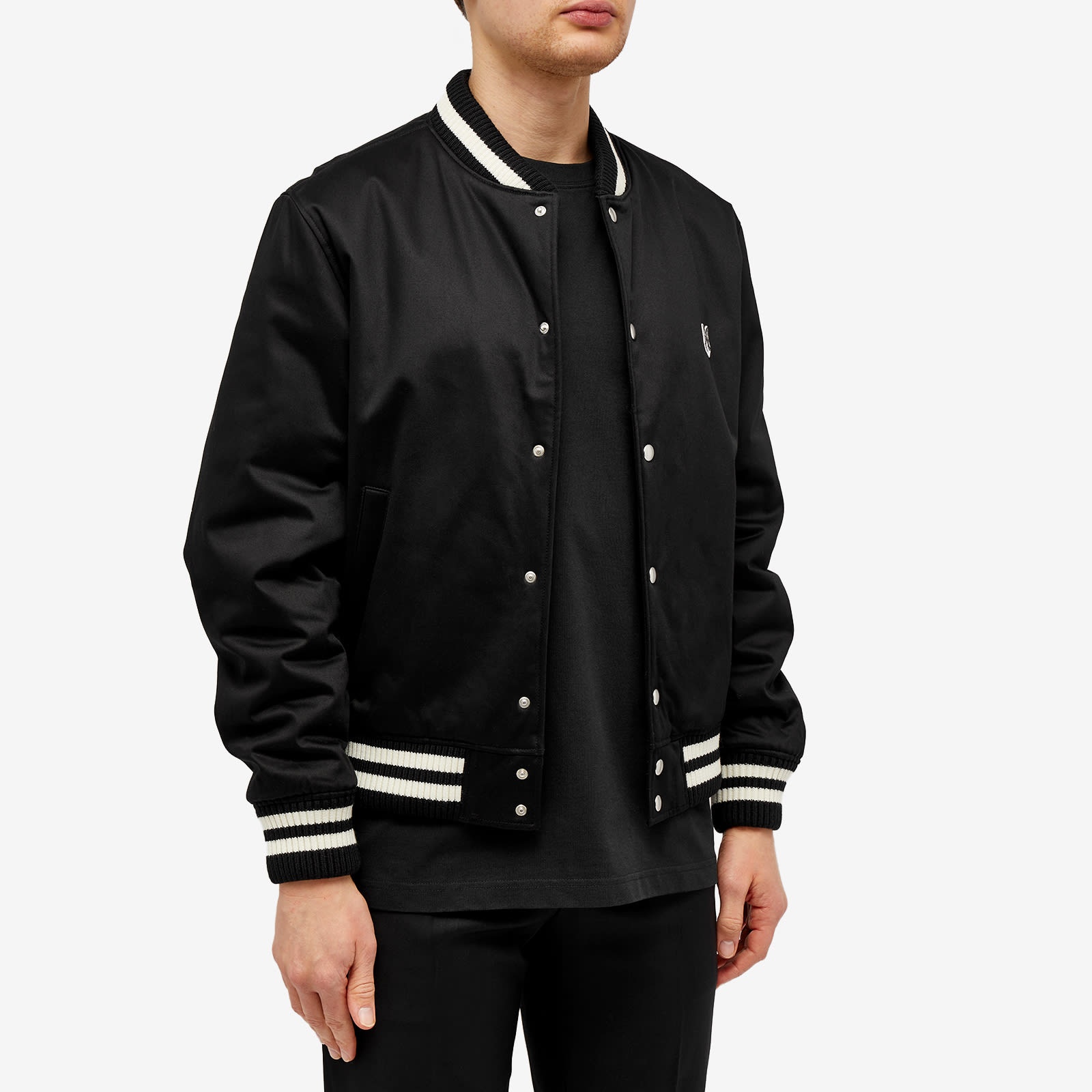 Maison Kitsuné Maison Kitsune Grey Fox Head Patch Bomber Jacket