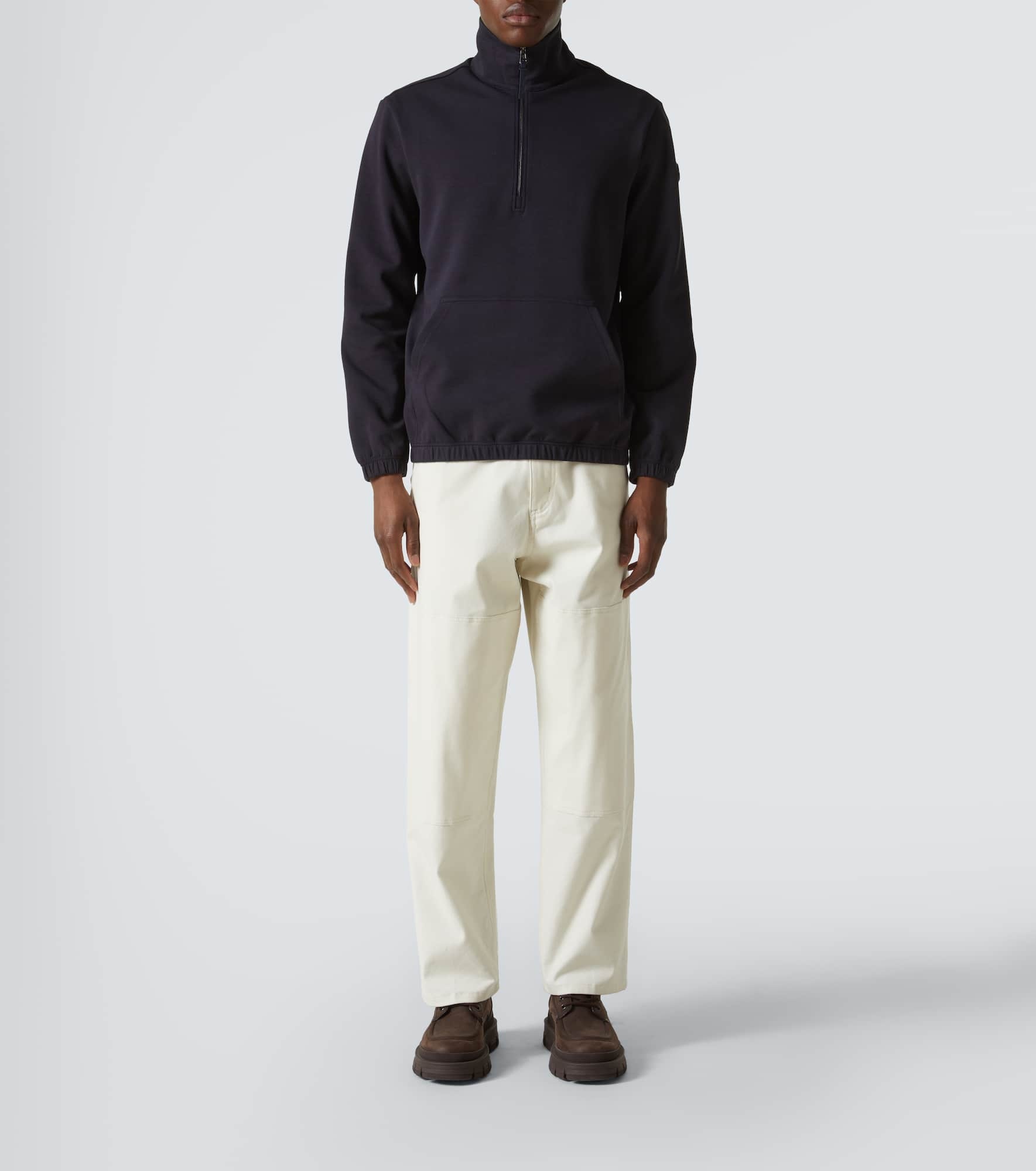 Cotton-blend half-zip sweatshirt - 2