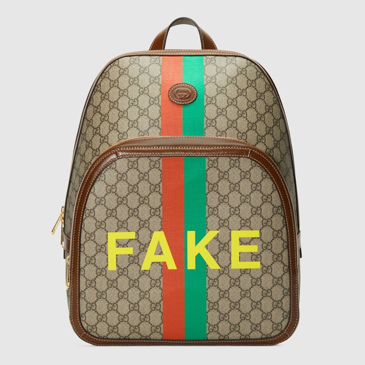 'Fake/Not' print medium backpack - 1