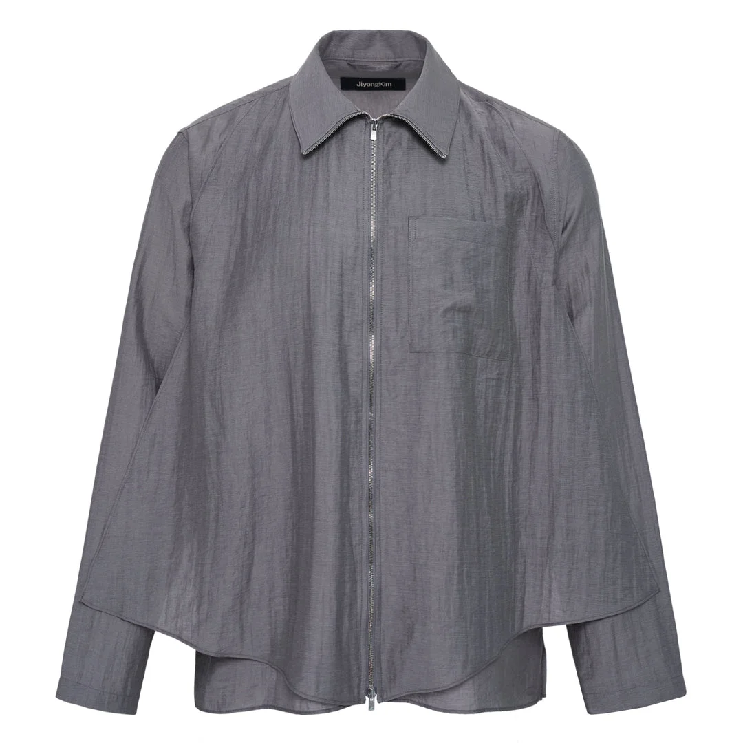 Layered Zip-Up Shirt - 1