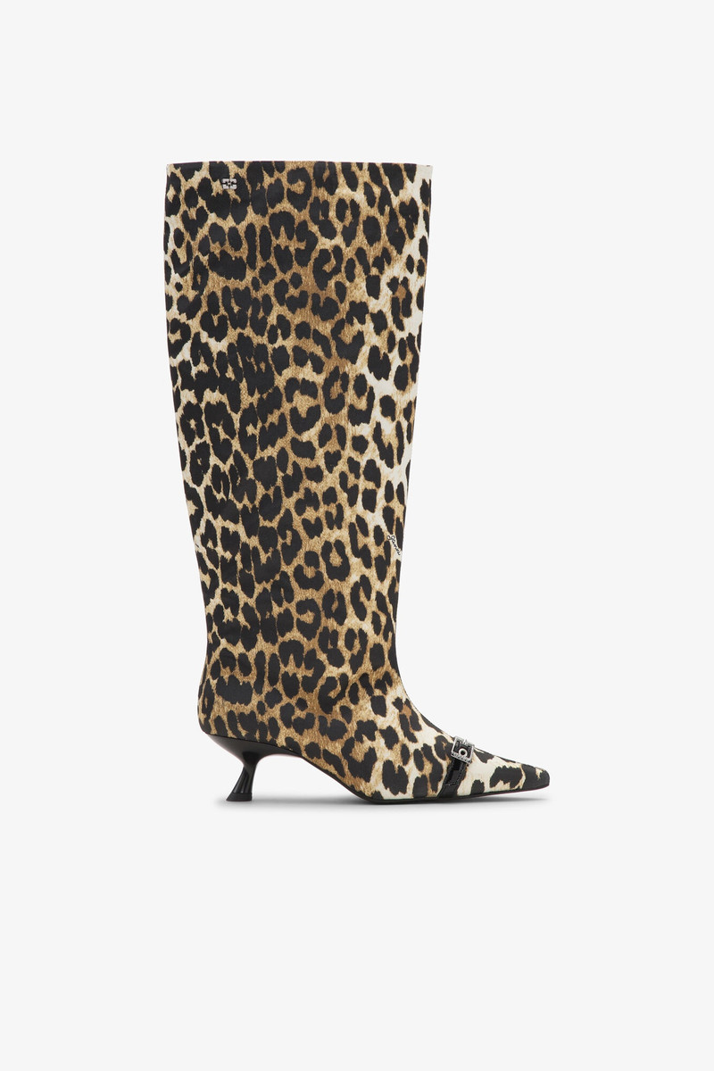 LEOPARD EYELETS SLOUCHY 하이 샤프트 부스 - 1