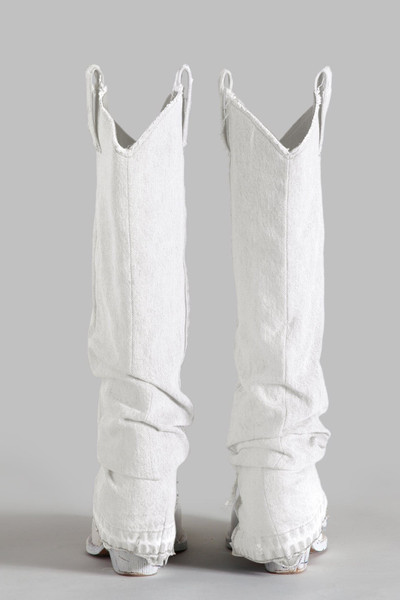 R13 Mid Cowboy Boot with Sleeve - White Denim | R13 Denim outlook