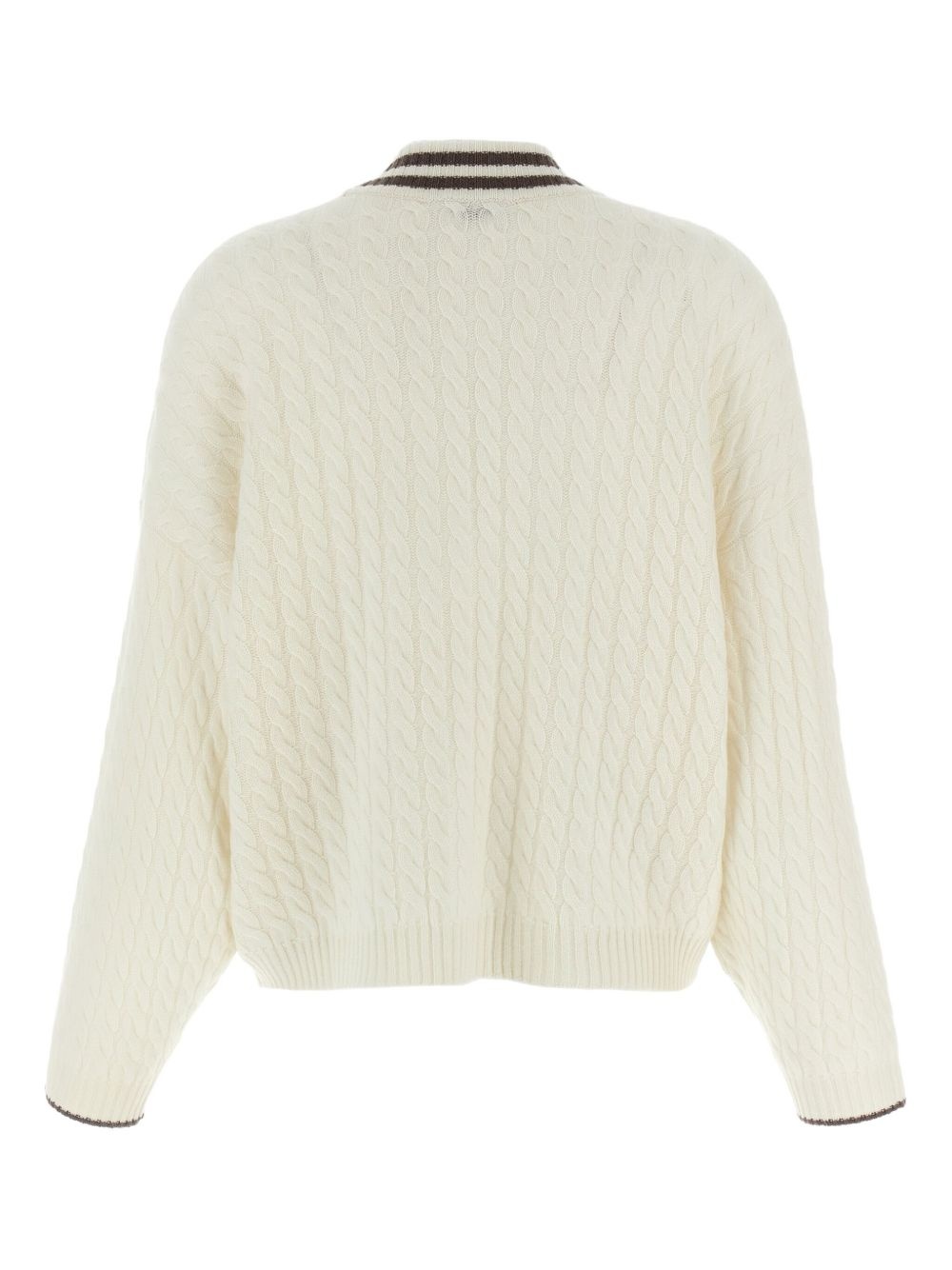 cable-knit logo-patch cardigan - 2