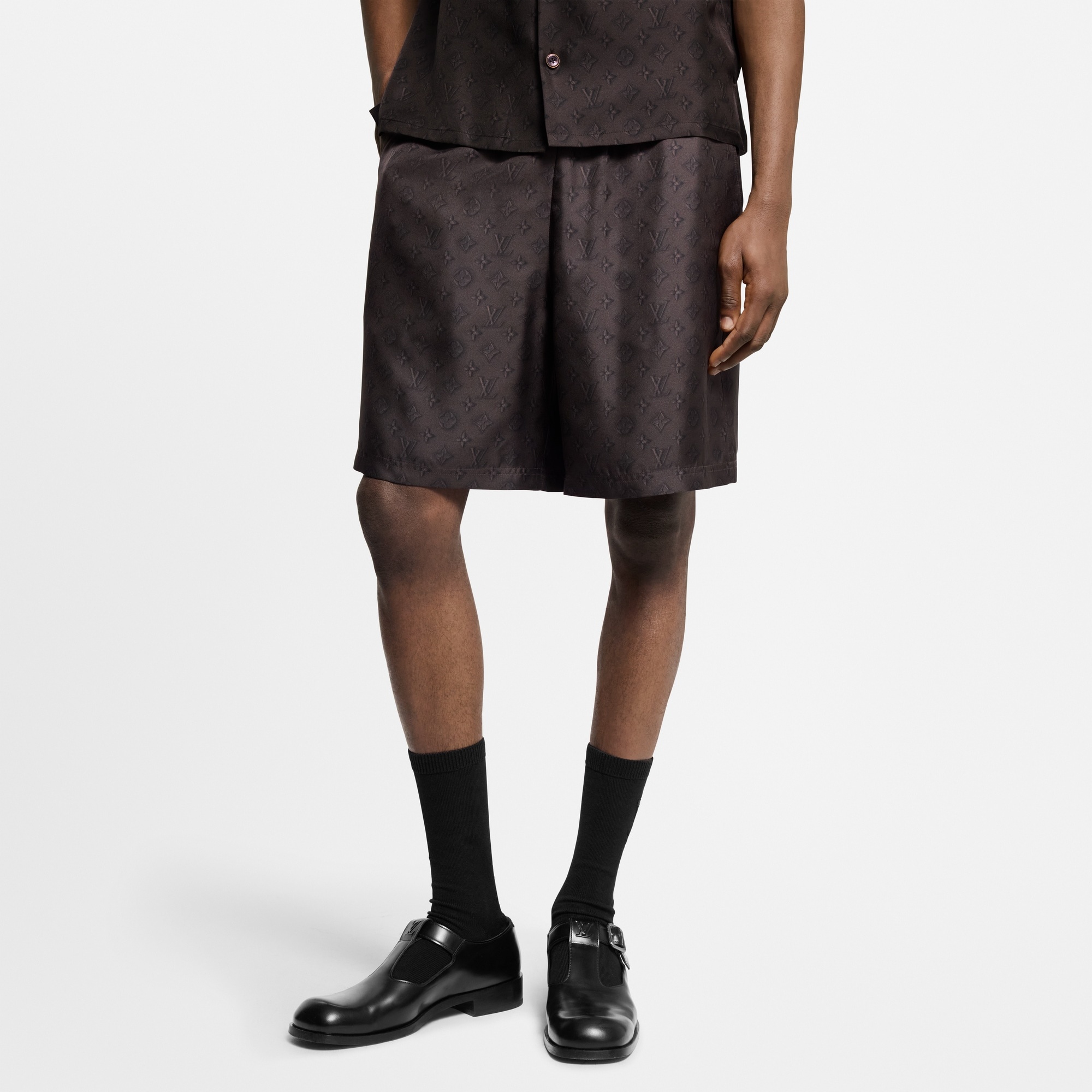 Printed Monogram Silk Shorts - 2