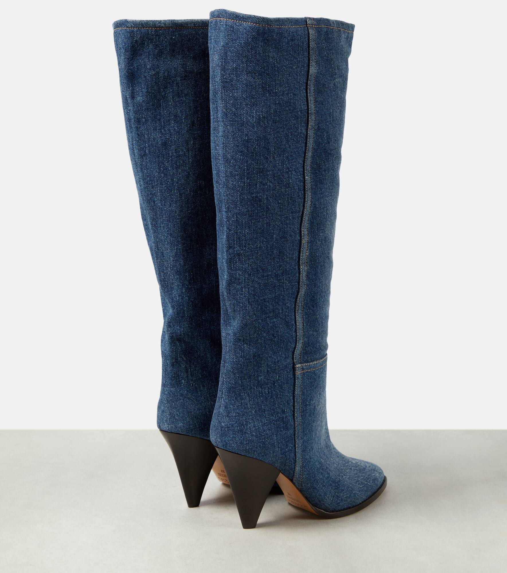 Ririo denim knee-high boots - 3