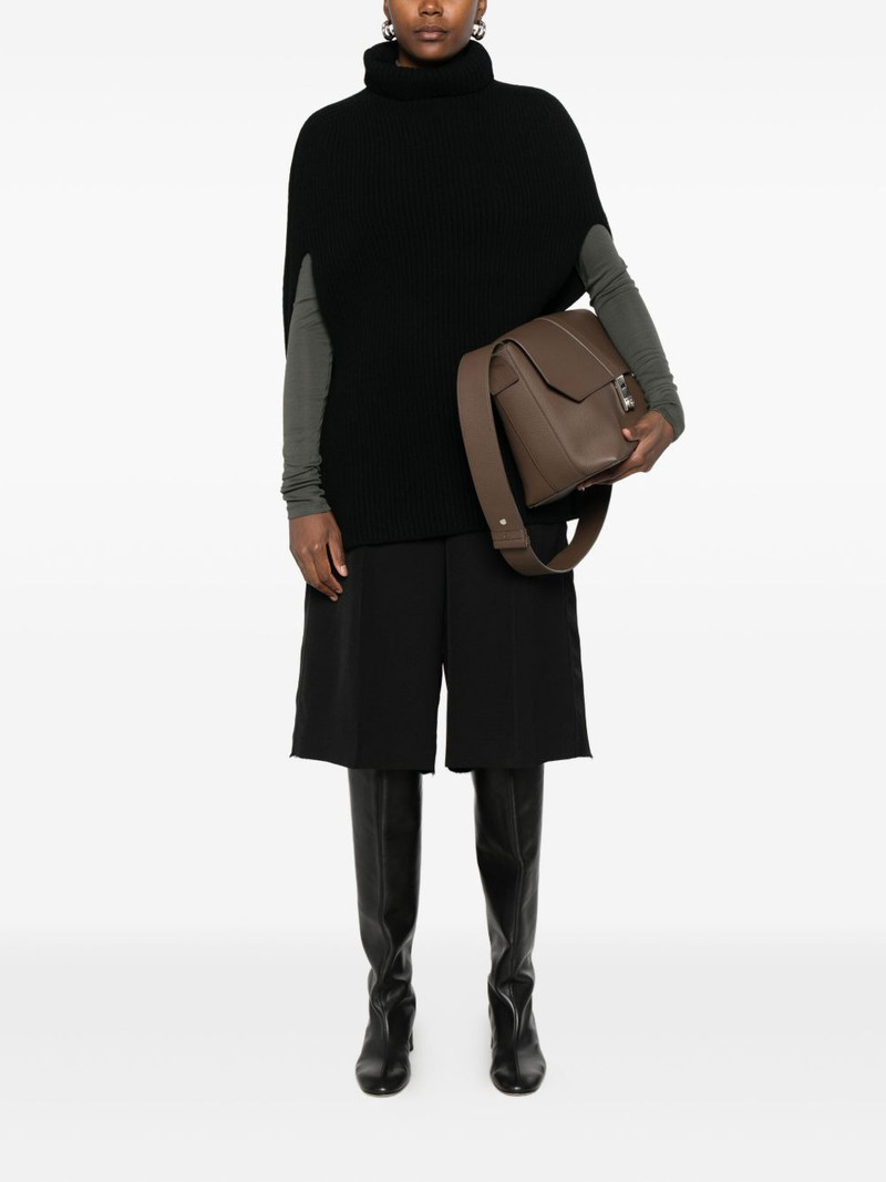 Jil Sander ribbed turtleneck cape outlook