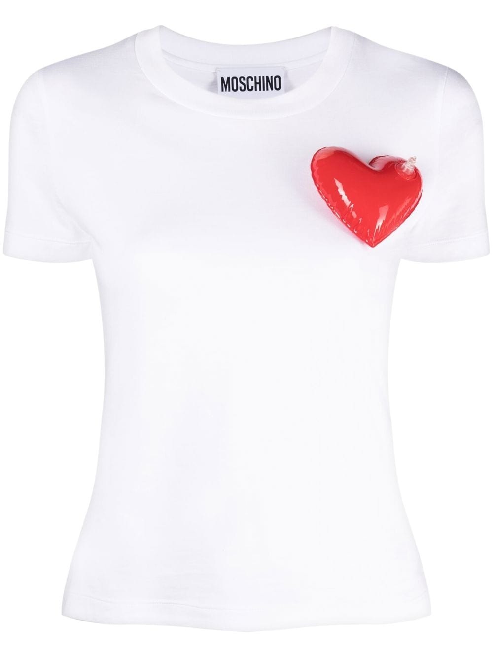 heart-patch cotton T-shirt - 1