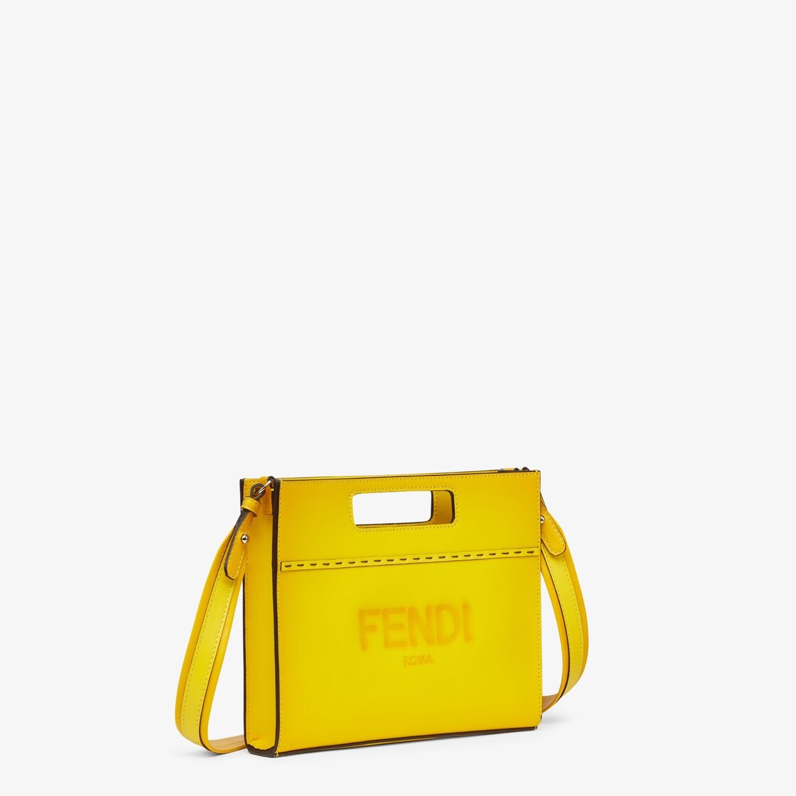 Yellow leather shopper - 2