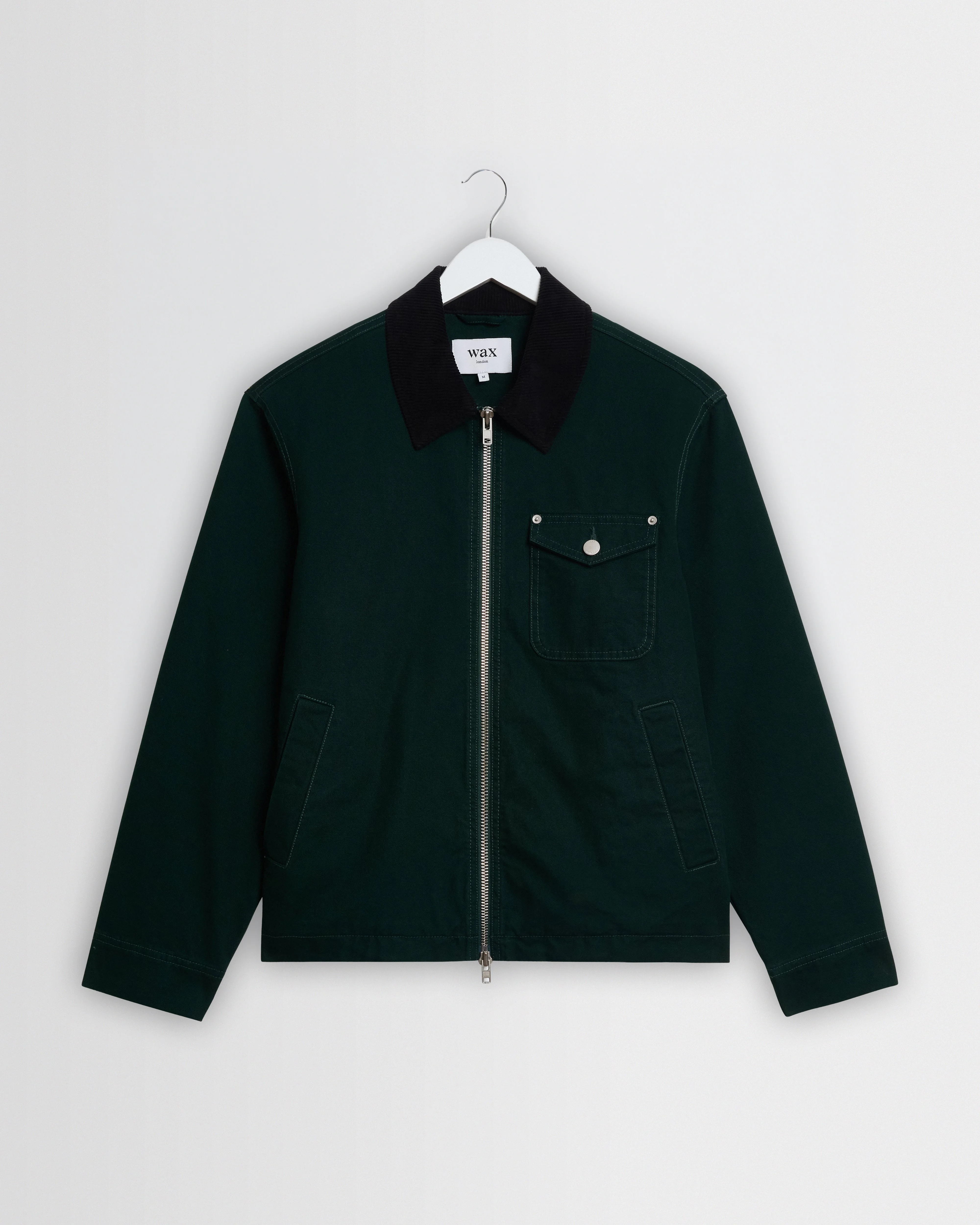 Mason - Dark Green Peached Canvas Work Jacket - 1