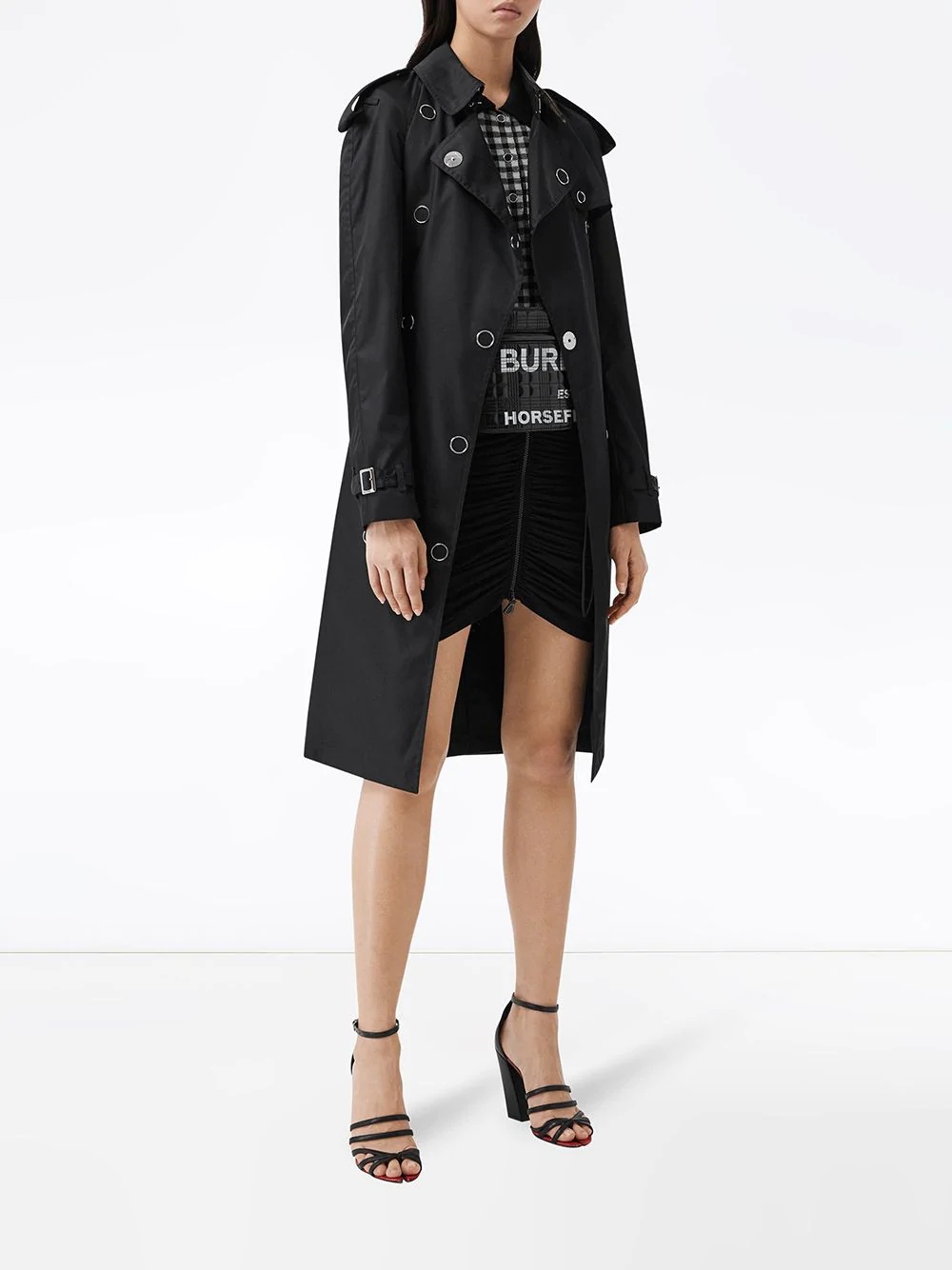 press-stud detail trench coat - 2