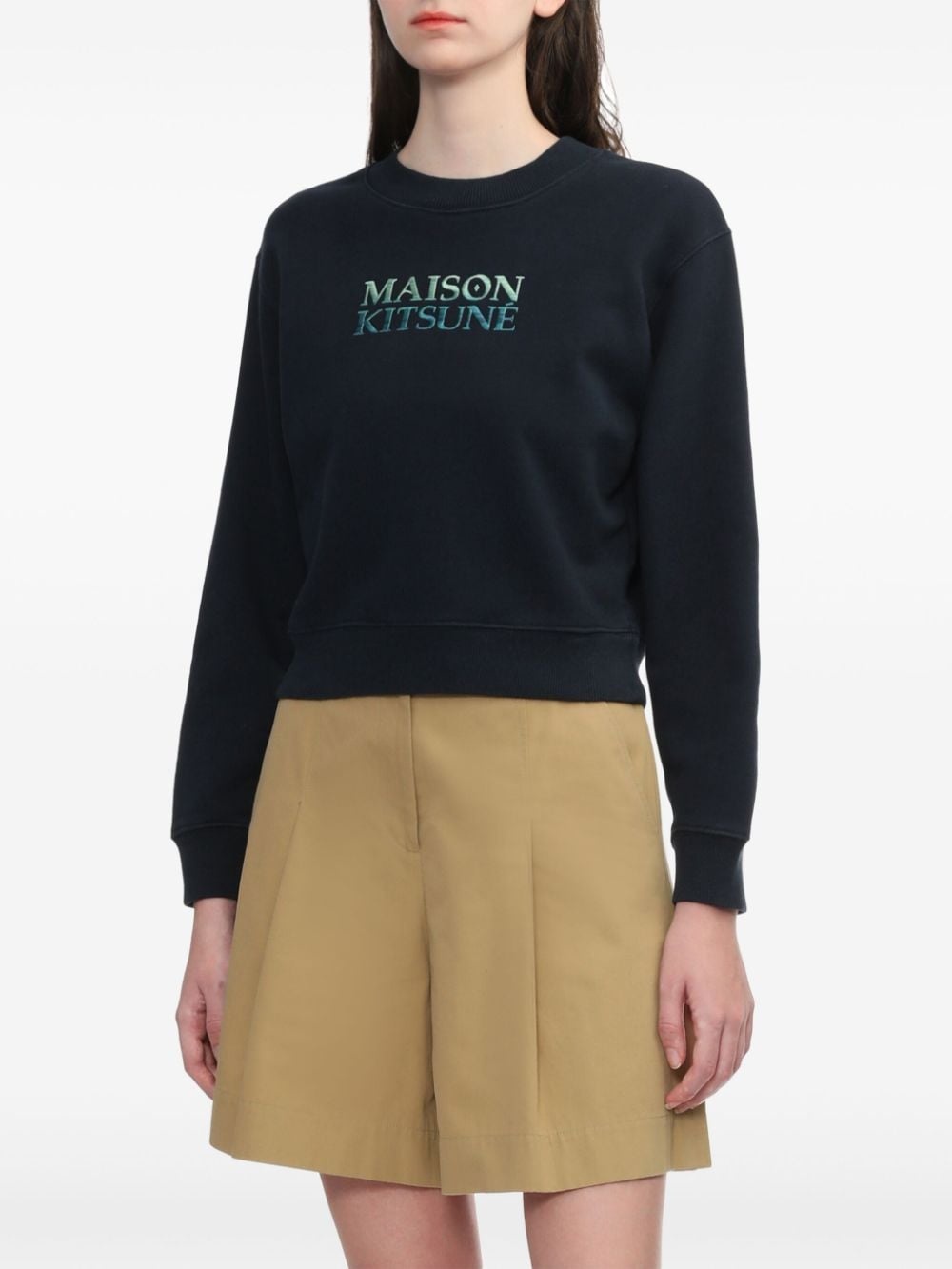 logo-embroidered sweatshirt - 3