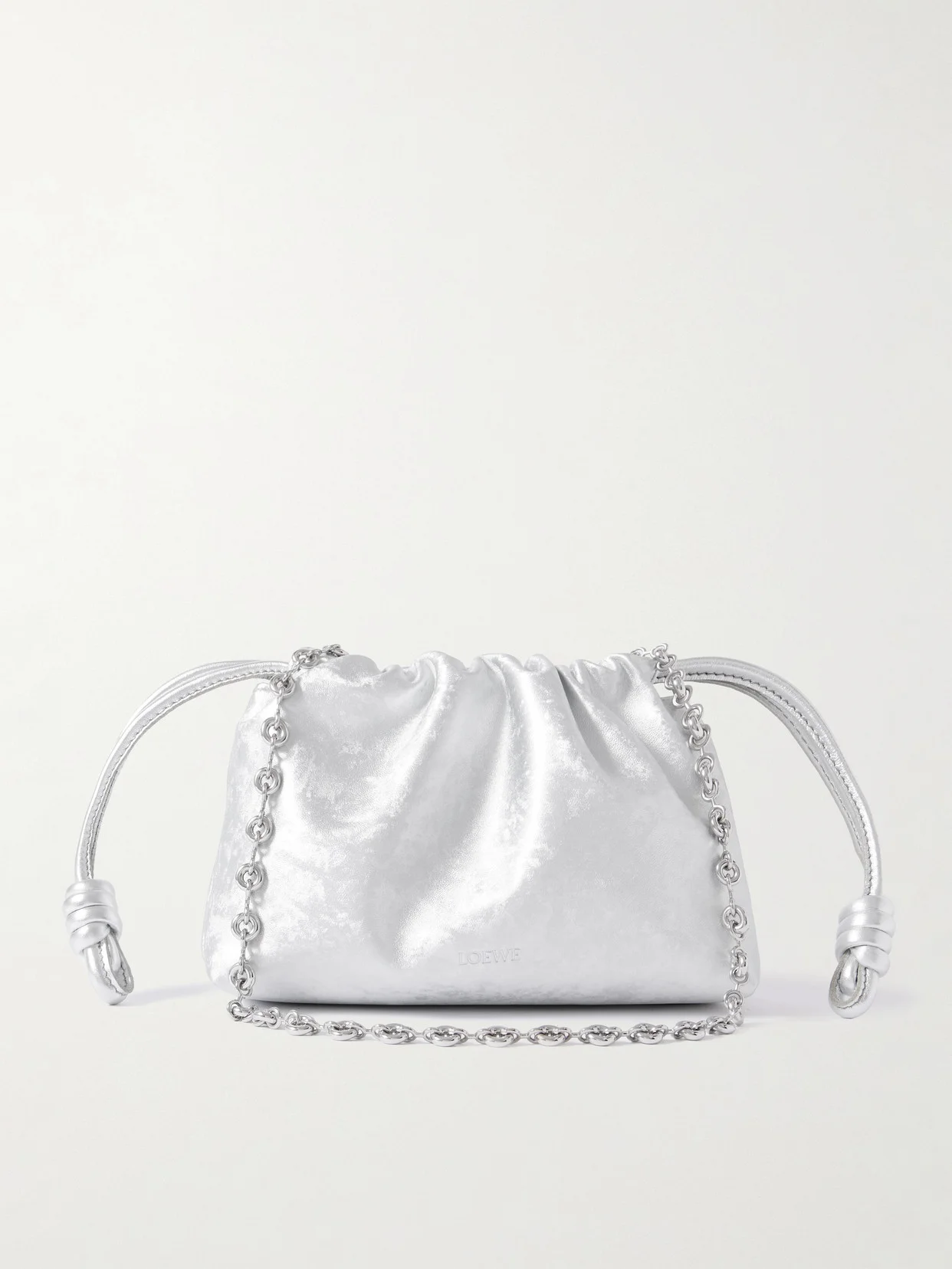 Flamenco Mini Metallic Leather Clutch - 1