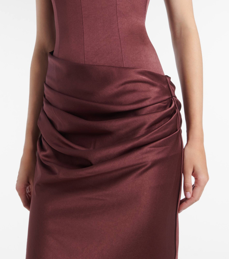 Draped crêpe satin corset gown 5