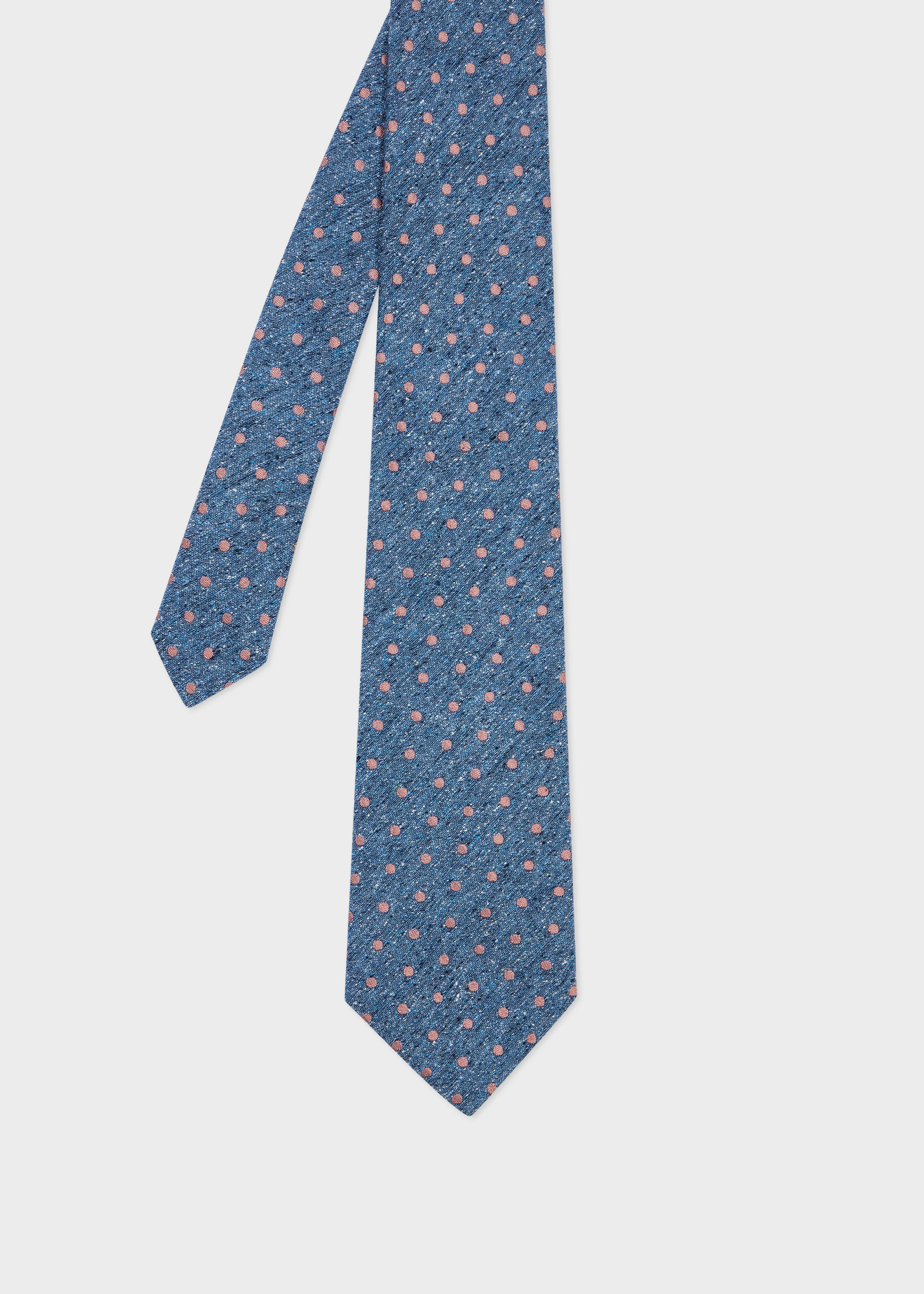 Blue Marl 'Polka Dot' Tie - 1