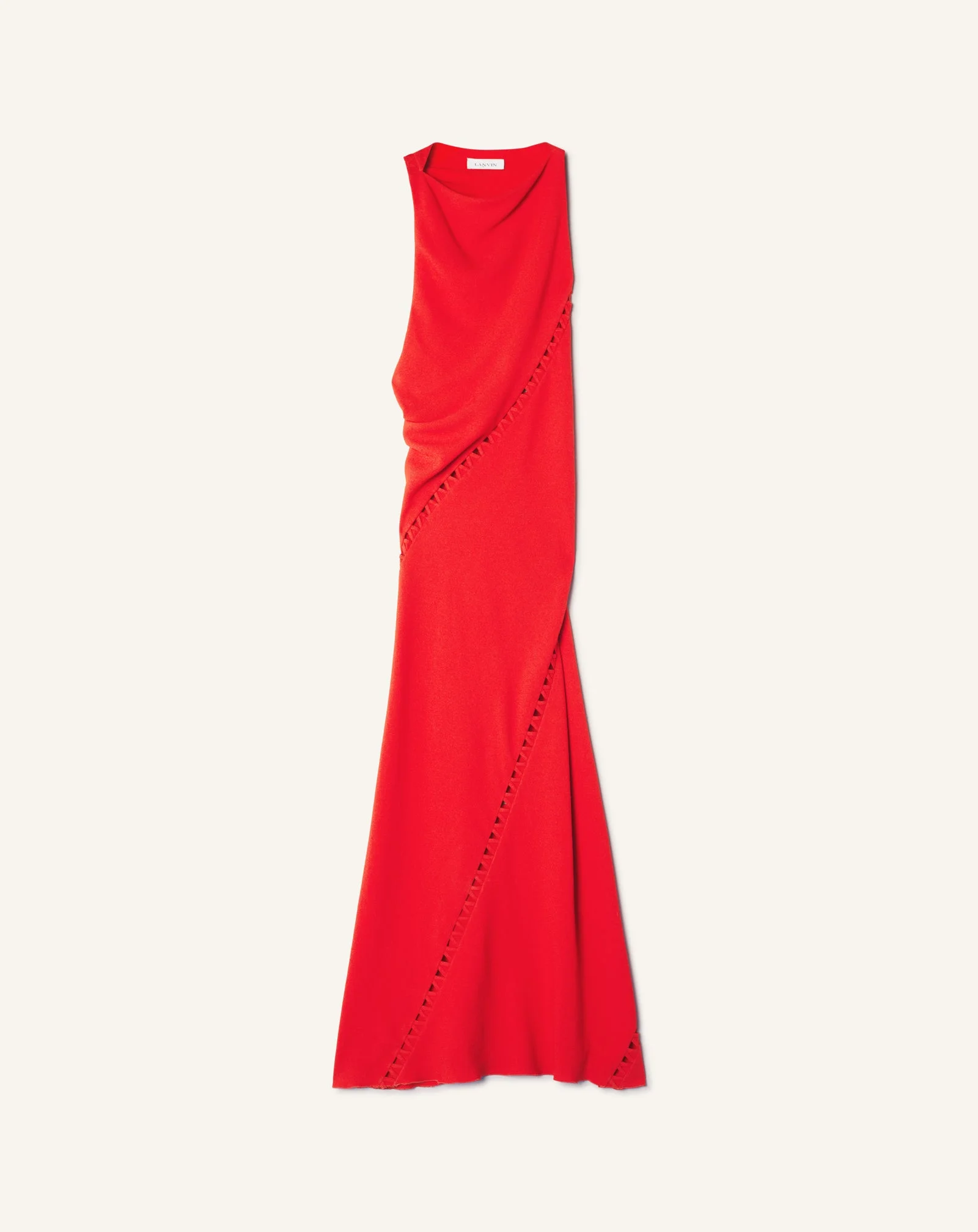 VISCOSE DRAPED-BACK LONG DRESS - 1
