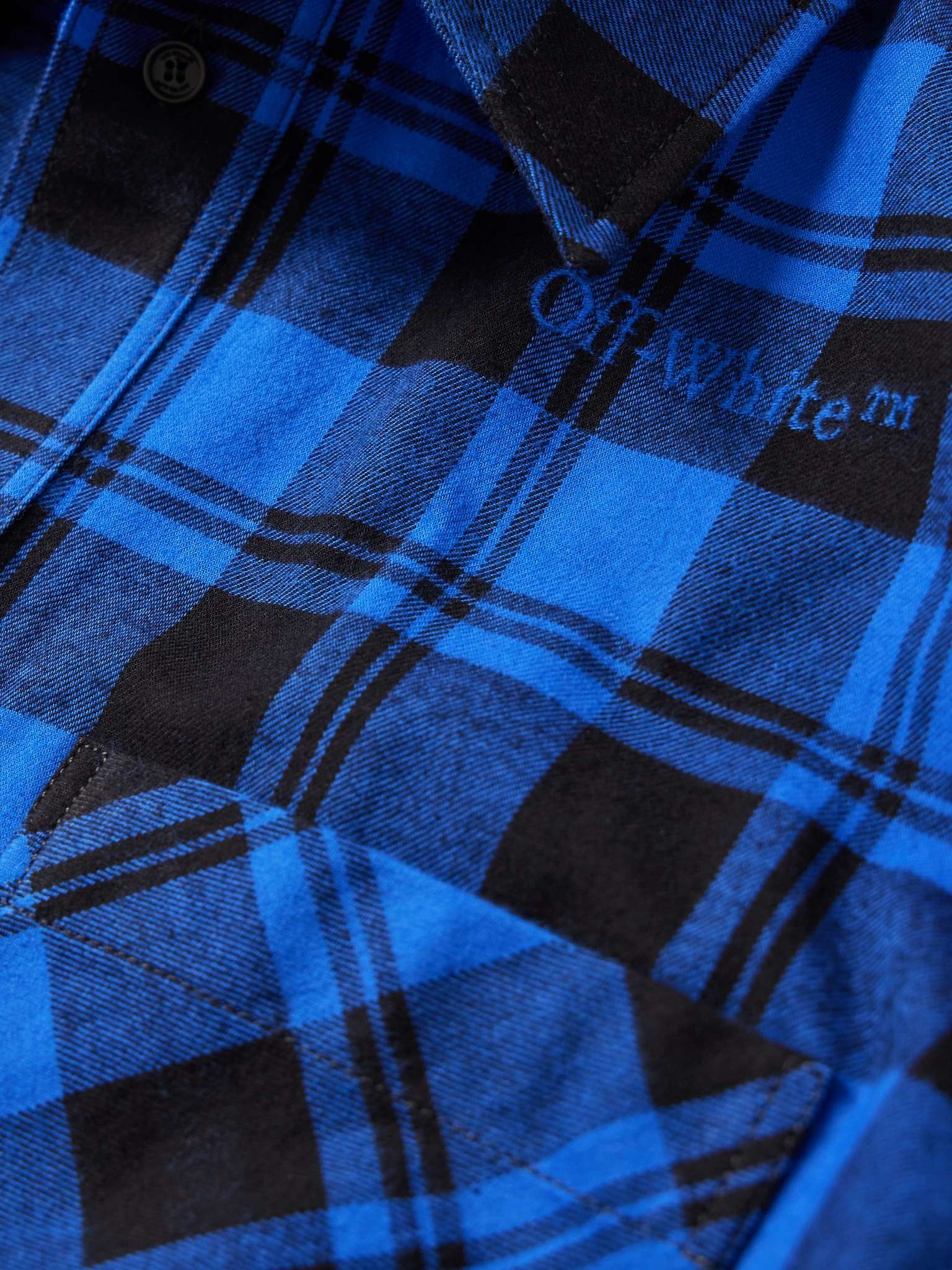 Logo-Embroidered Checked Cotton-Flannel Shirt - 4