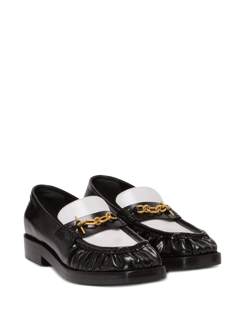 Balmain glazed leather loafers outlook