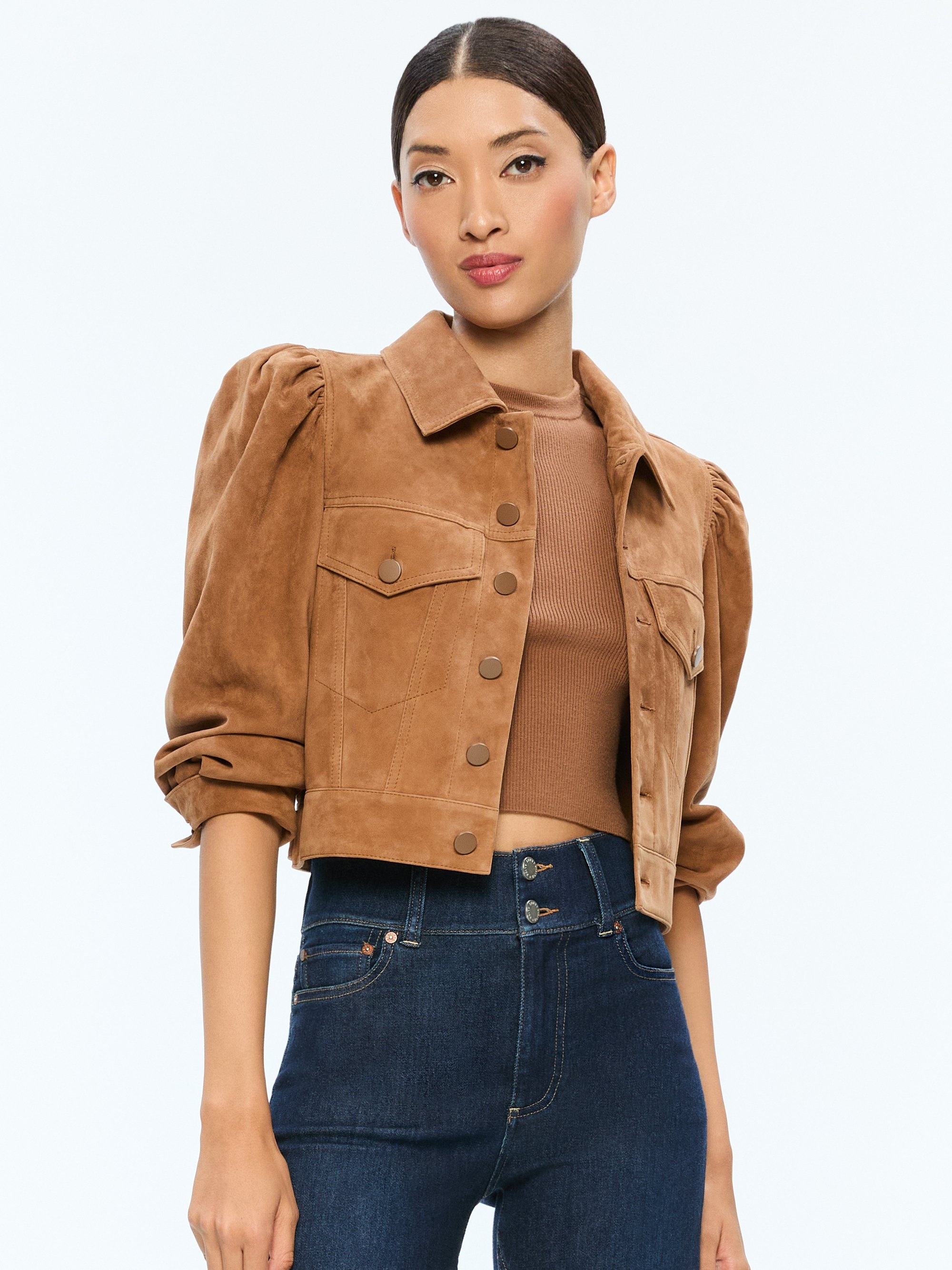 LANA SUEDE PUFFED SLEEVE JACKET - 2