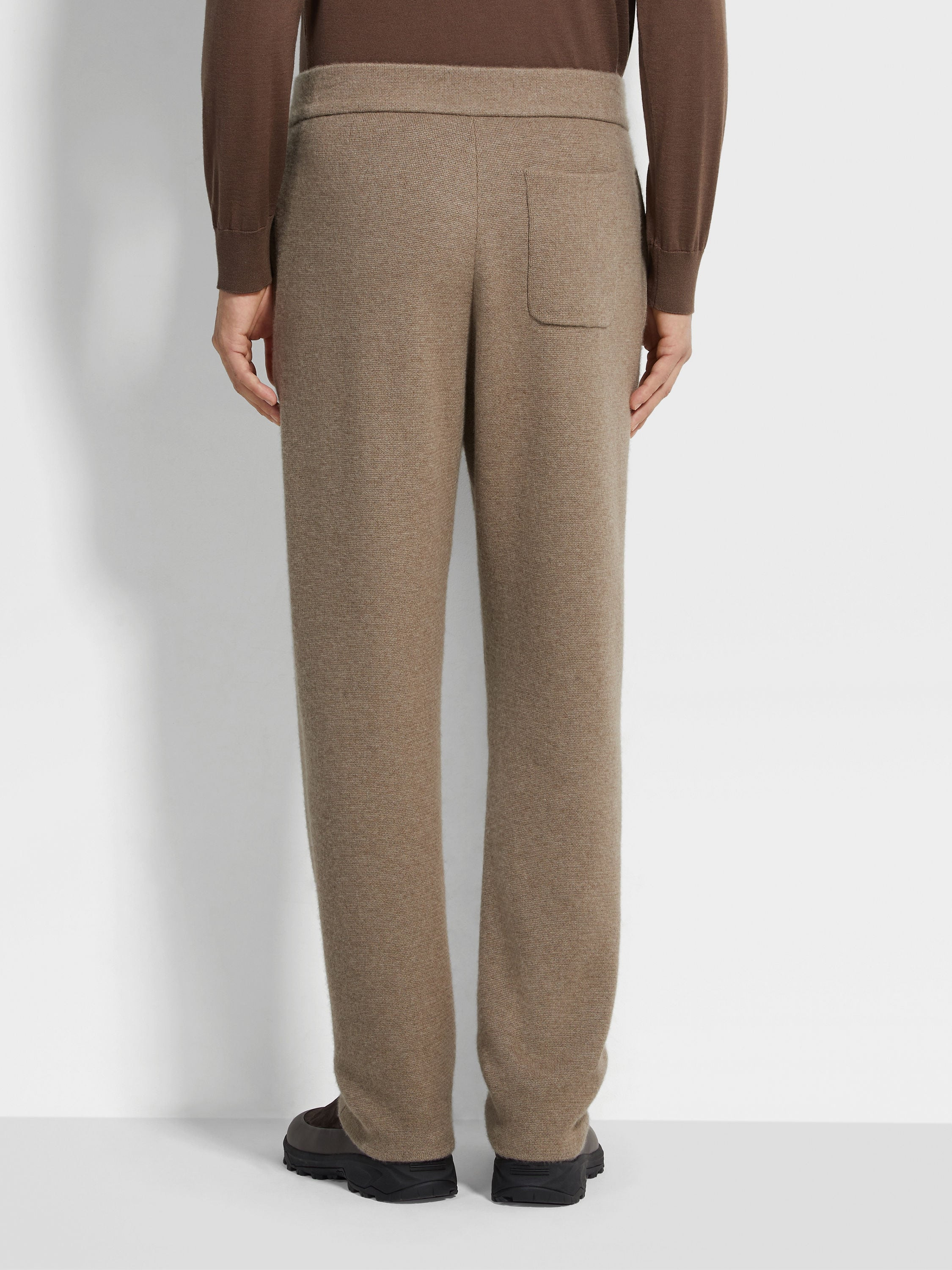 LIGHT TAUPE MÉLANGE OASI CASHMERE PANTS - 6