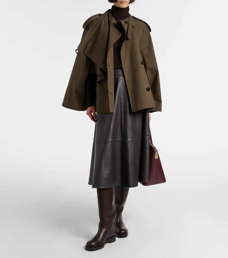 PARIS TEXAS Shearling-trimmed leather knee-high boots outlook