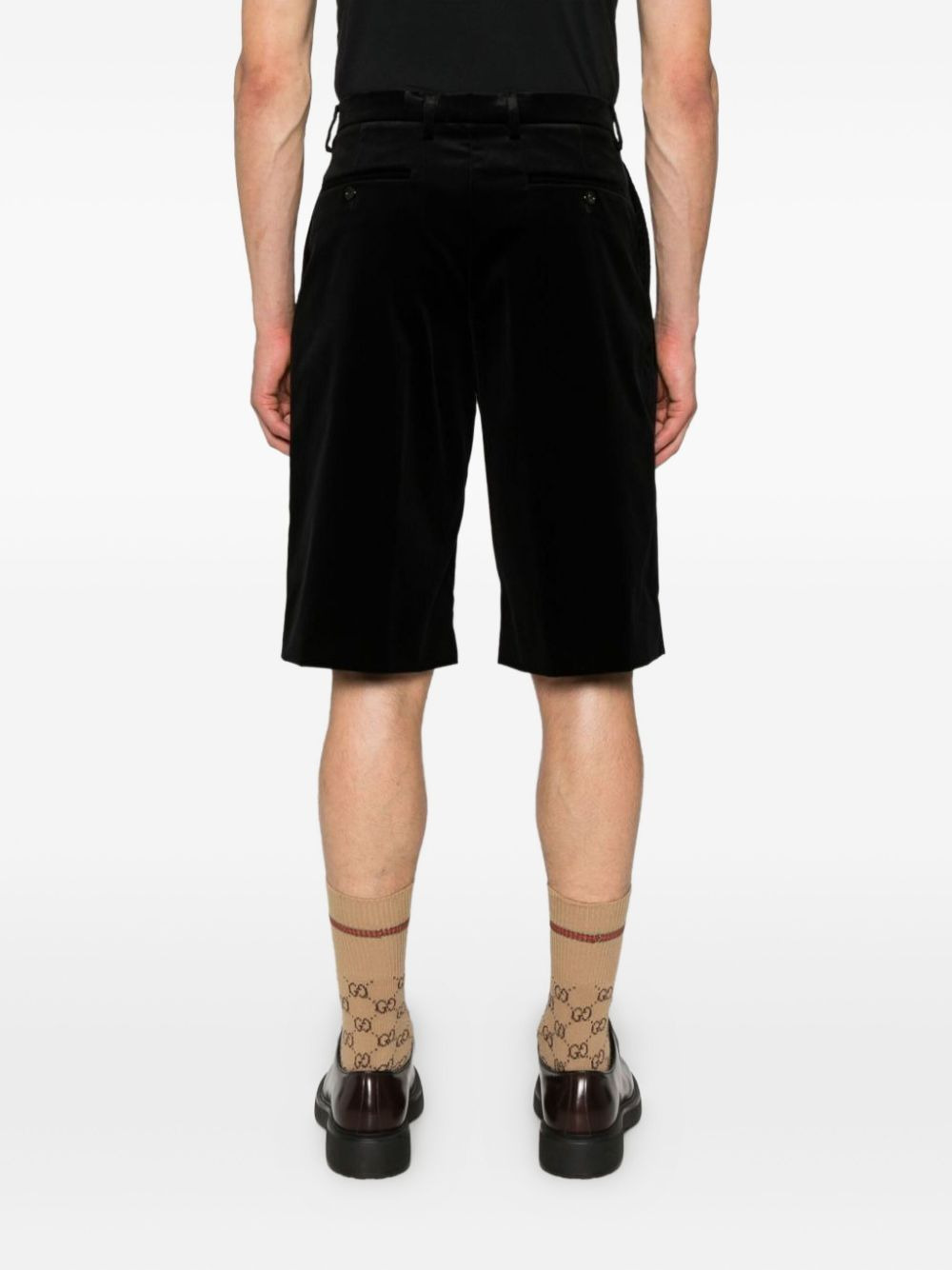 pleated cotton-blend shorts - 4