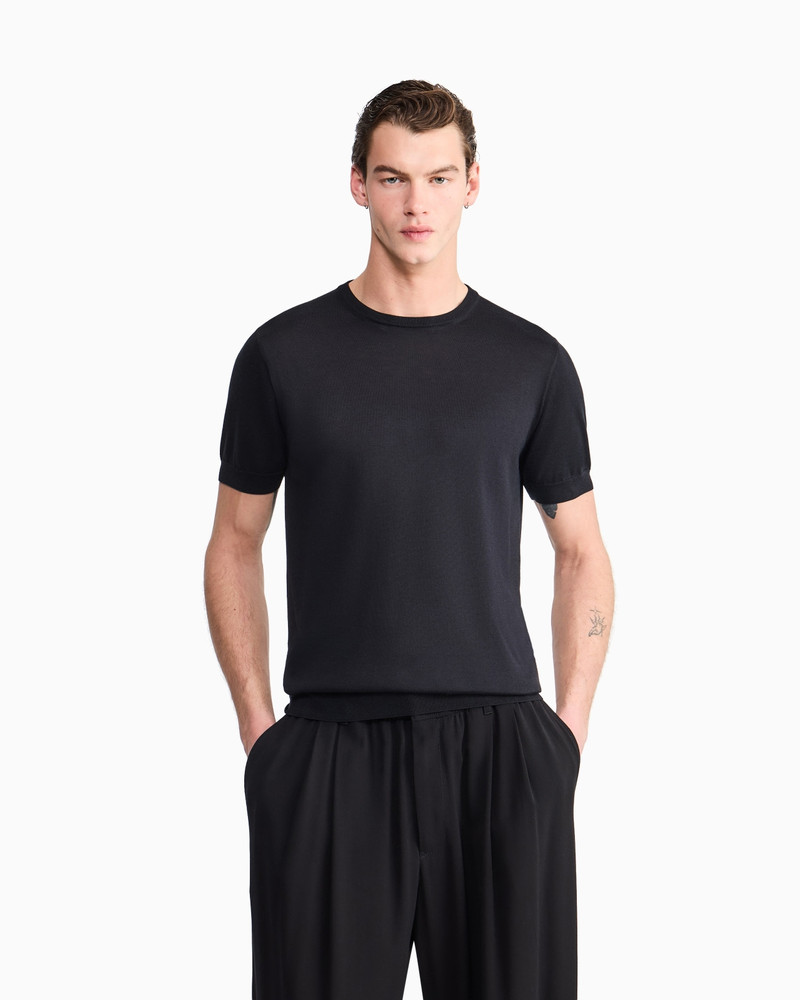 GIORGIO ARMANI Silk and cotton crew-neck jumper outlook