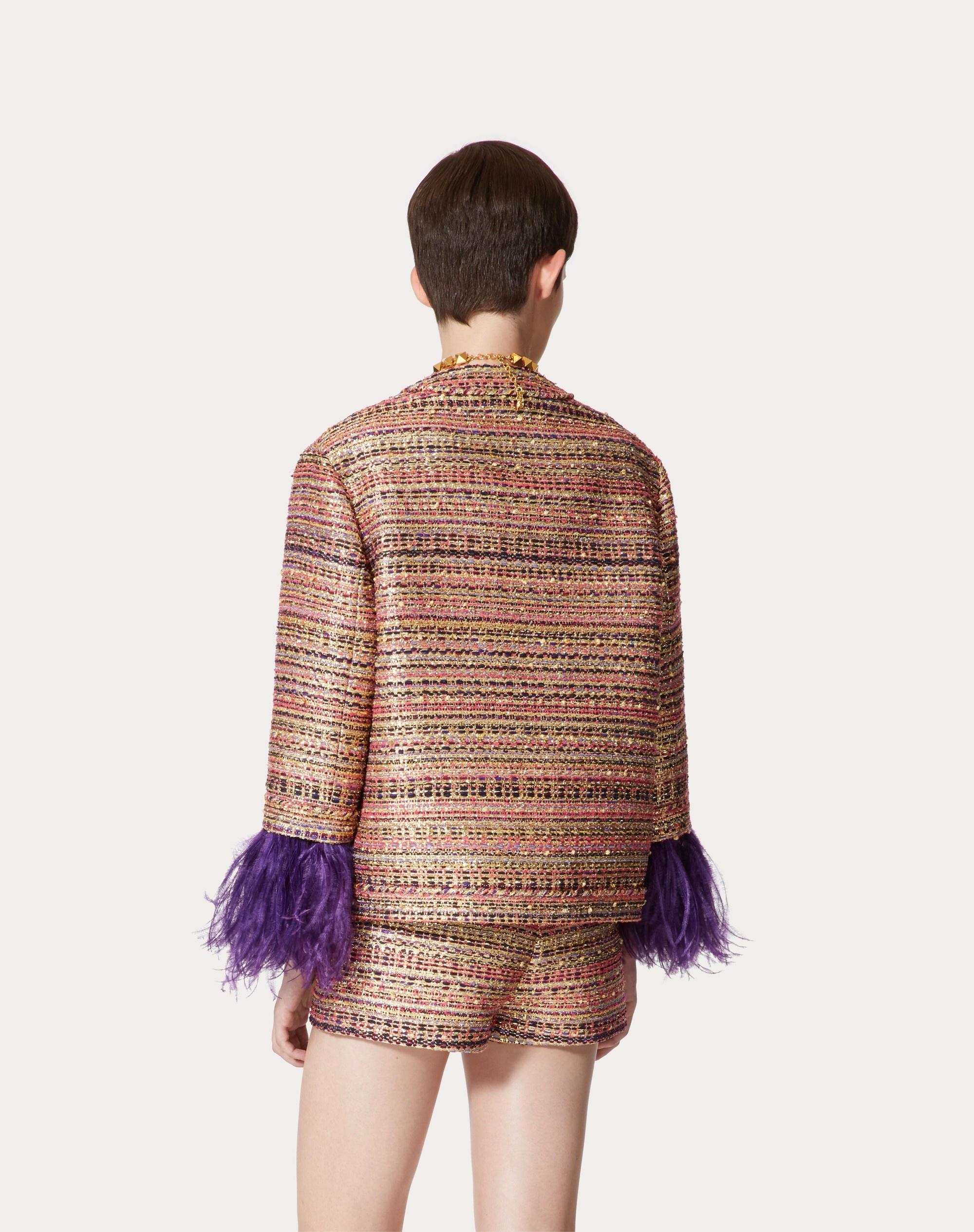 TWEED PARTY JACKET WITH FEATHERS - 4