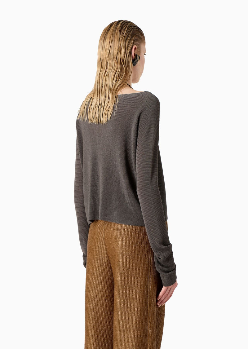 Viscose blend boat-neck jumper 3