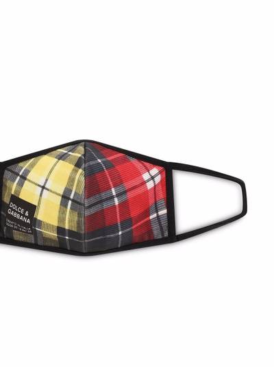 Dolce & Gabbana tartan-print face mask outlook