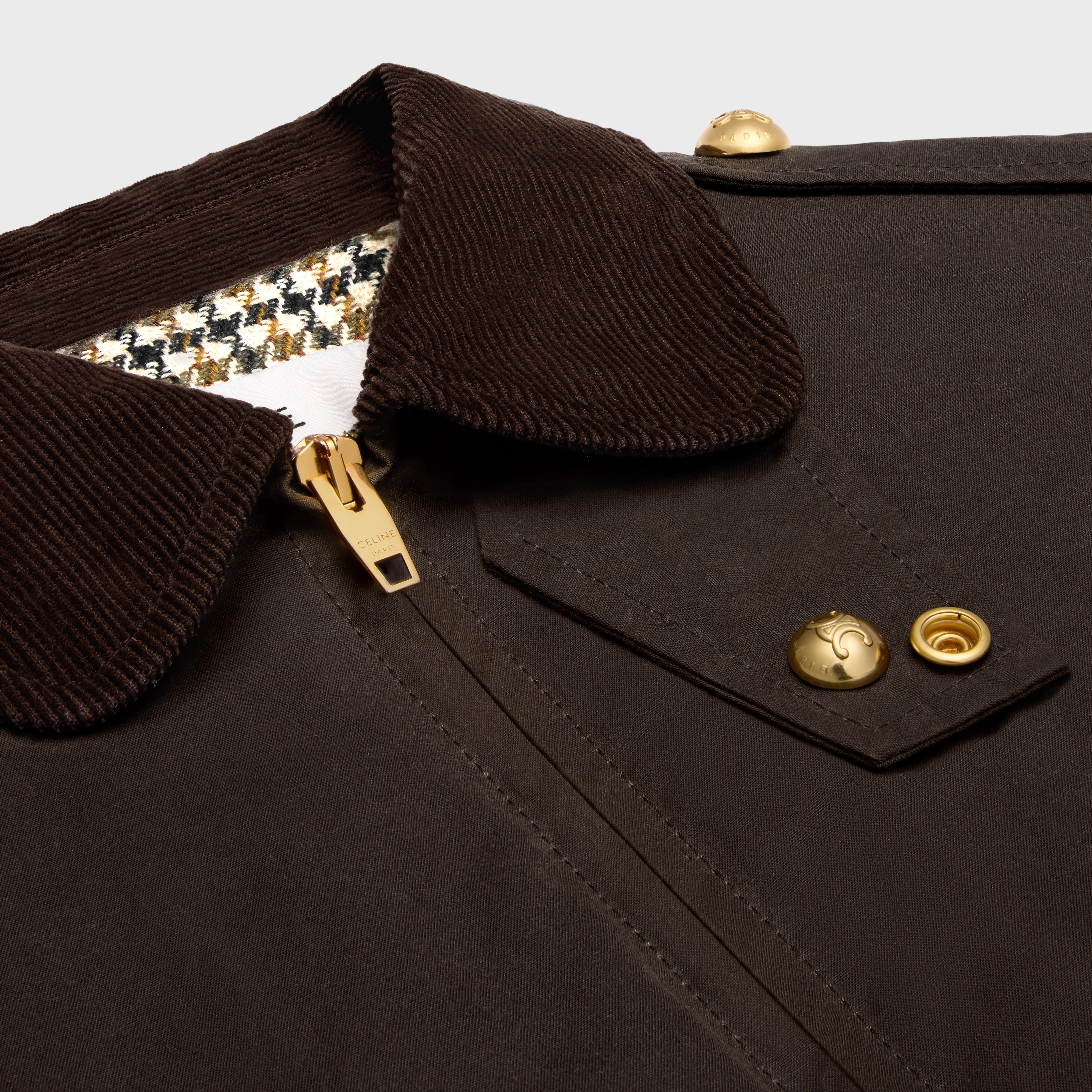 Triomphe blouson jacket in waxed cotton linen - 3