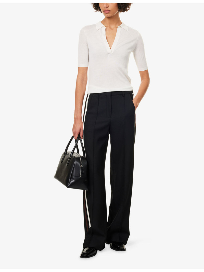 ME+EM Stripe-Trim Wide-Leg Woven Trousers outlook