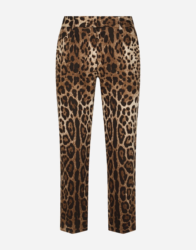 Leopard-print drill pants - 1