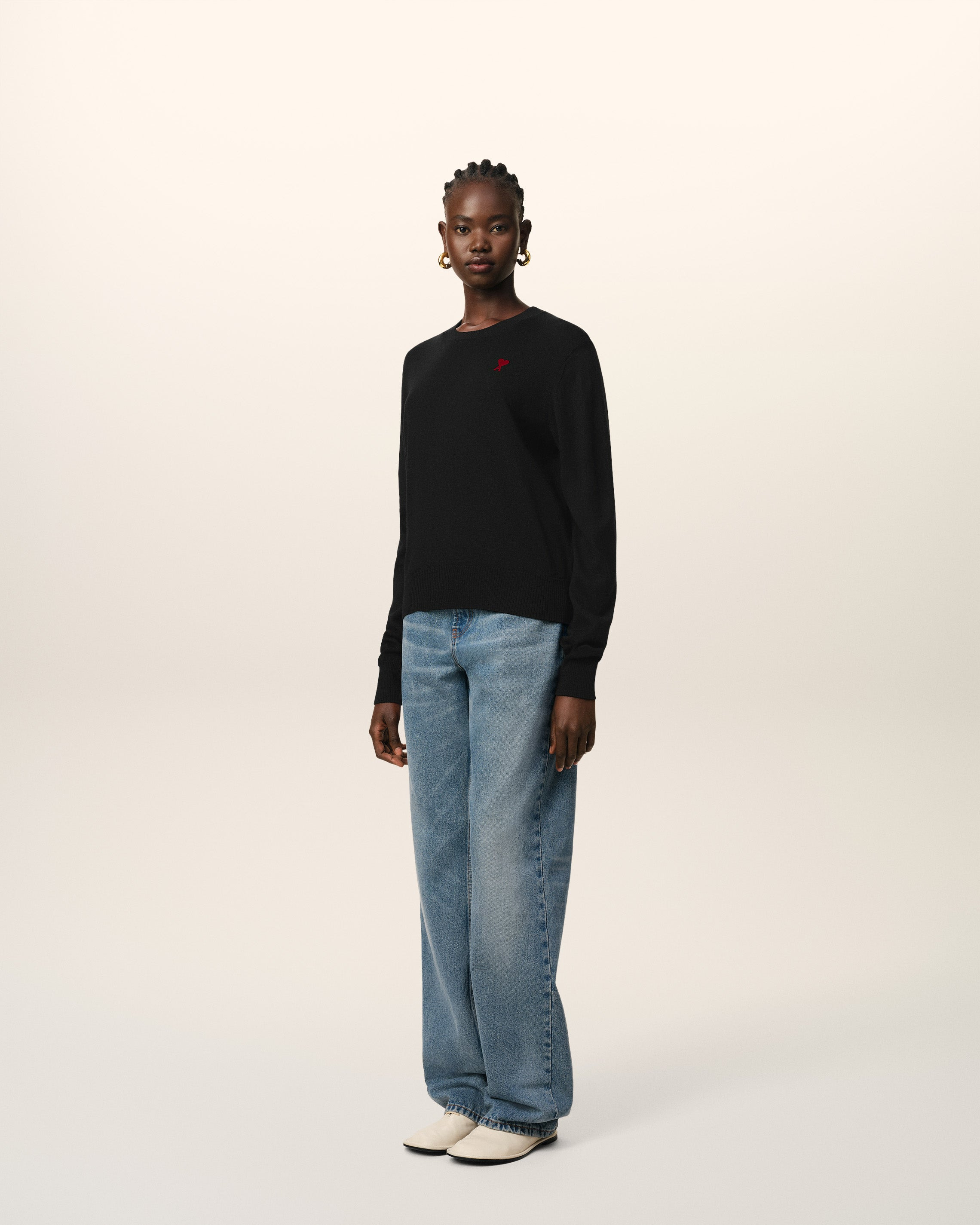 RED AMI DE COEUR CREW NECK SWEATER - 7