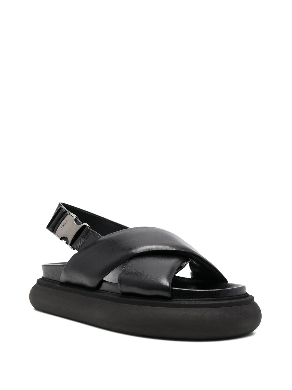 cross-strap leather sandals - 2