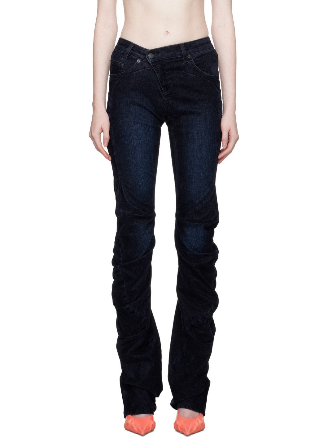Navy Offset Jeans