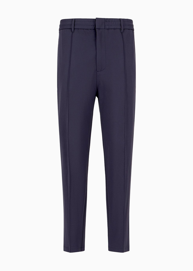 Travel Essentials trousers in a viscose jersey blend with ribs and elasticated waist 1