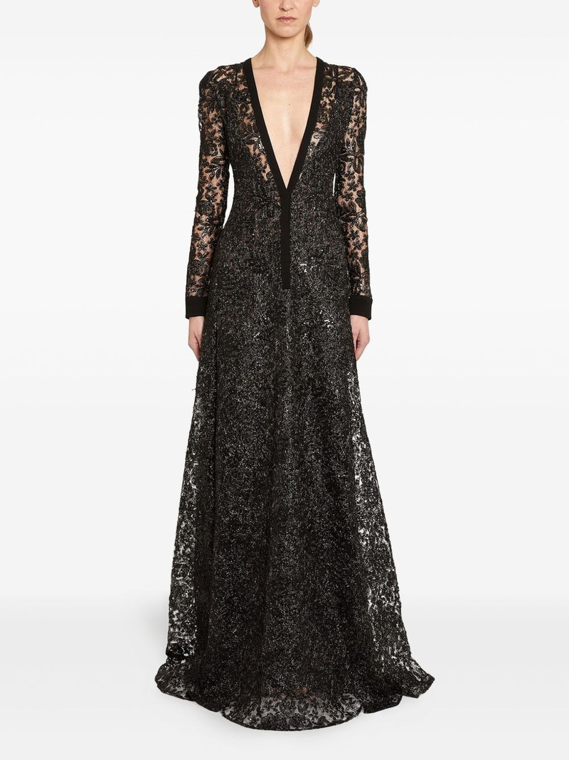 GIAMBATTISTA VALLI floral-embroidered maxi dress outlook